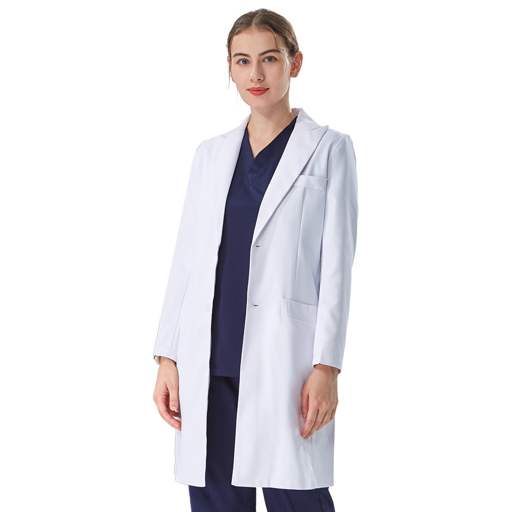 معطف طبي أبيض أنيق بياقة مدببة - مراجعة Medical Lab Work وسعره