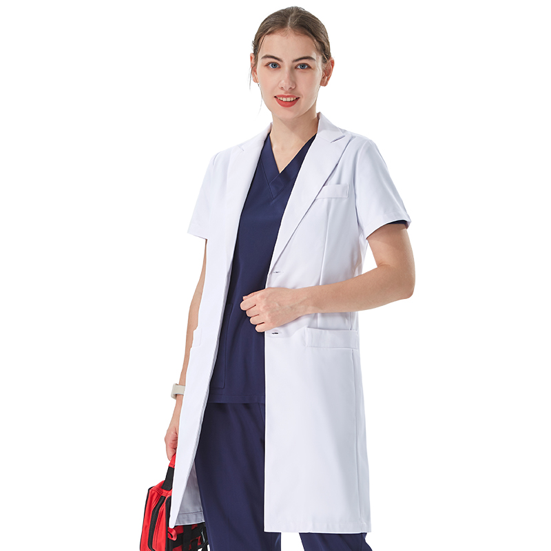 معطف طبي أبيض أنيق بياقة مدببة - مراجعة Medical Lab Work وسعره