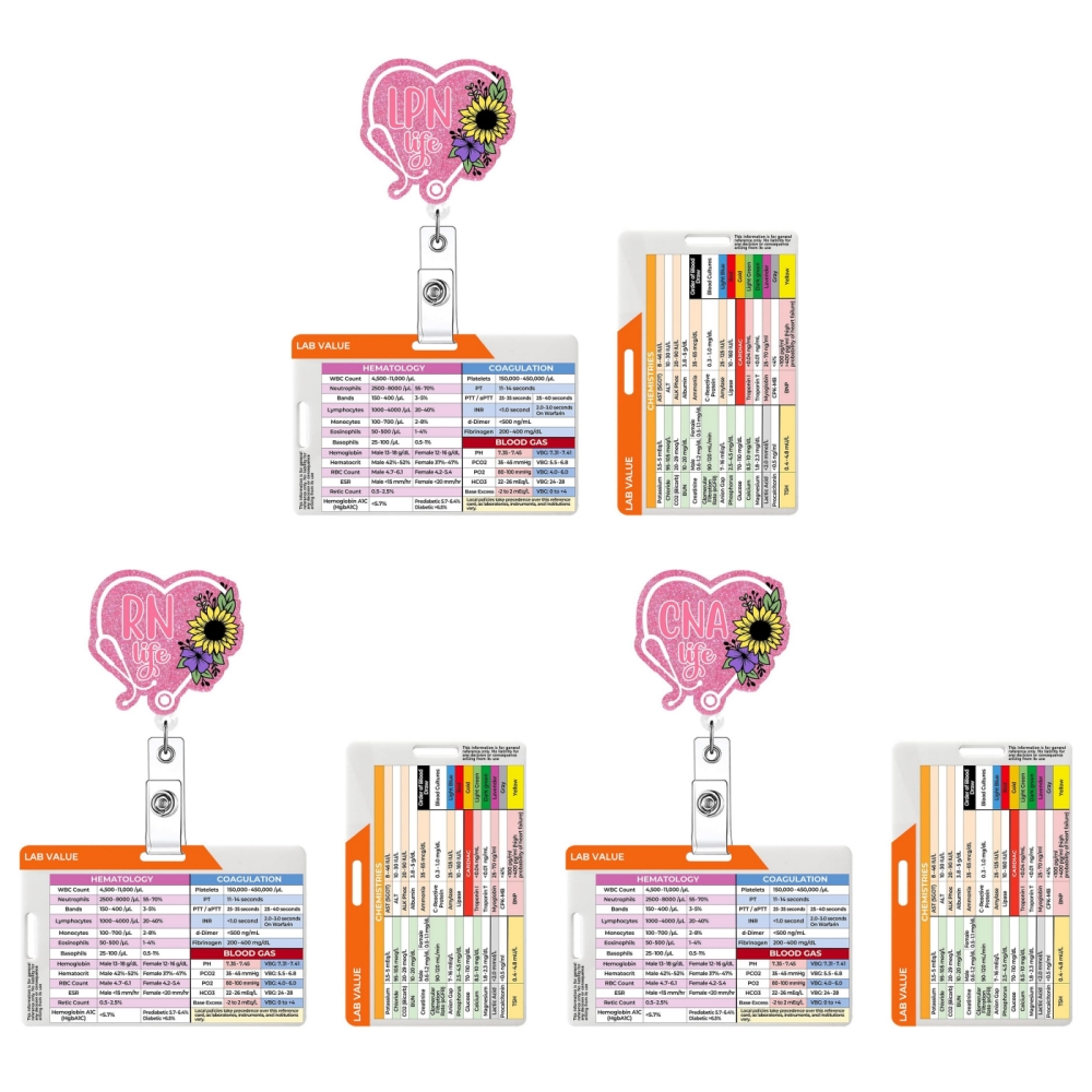 حامل بطاقة تعريف للممرضات من ا - مراجعة Medical Lab Values وسعره